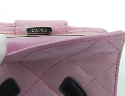 Chanel Pink and Black Cambon Bi-fold Wallet Wallet Chanel