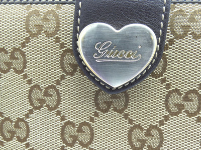 Gucci Continental GG Canvas Heart Vintage Long Wallet Wallet Gucci