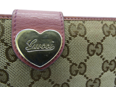 Gucci GG Heart Clasp Dusty Rose Long Wallet Wallet Gucci