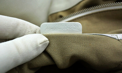 Burberry White Leather Trimmed Exploded Nova Check Satchel Bag Burberry