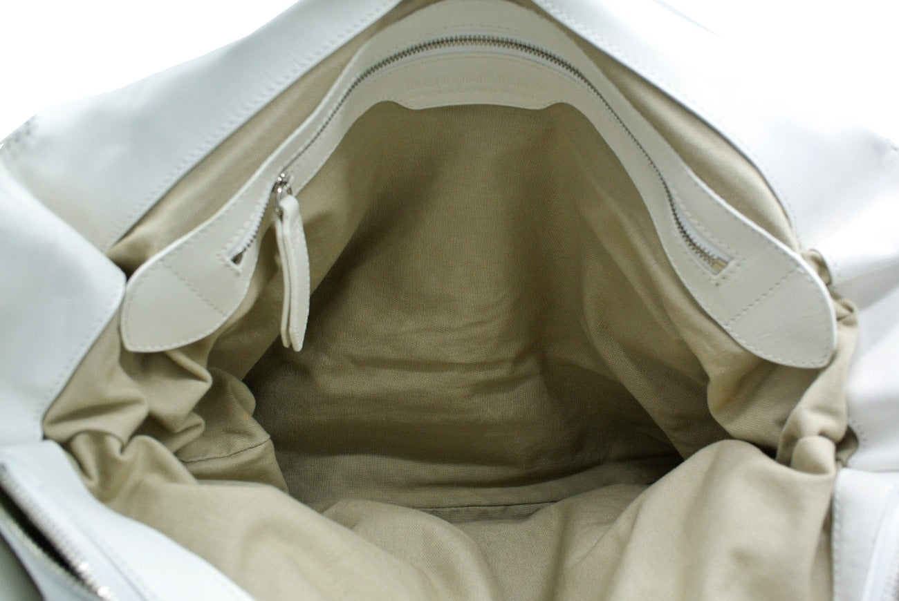 Burberry White Leather Trimmed Exploded Nova Check Satchel Bag Burberry