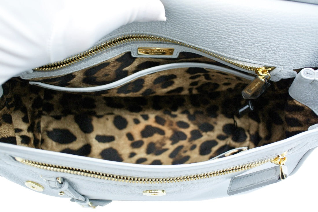 Dolce & Gabbana Miss Sicily Blue Leather Bag Bag Dolce & Gabbana