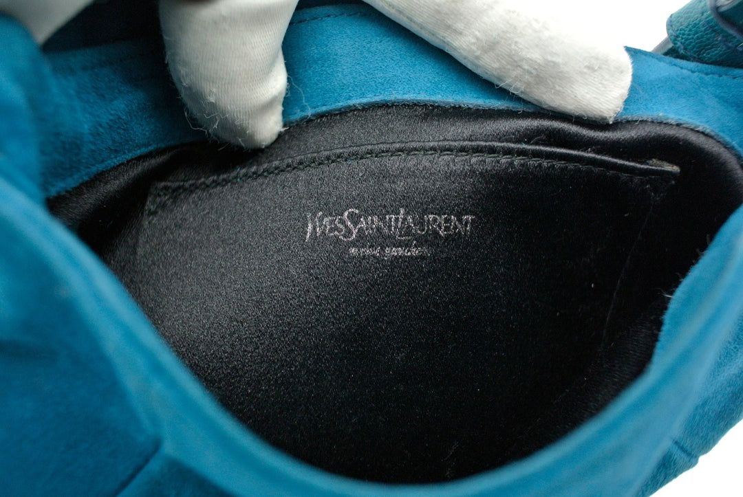 YSL Rive Gauche Teal Suede Nadja Mini Bag – Occhi Azzurri