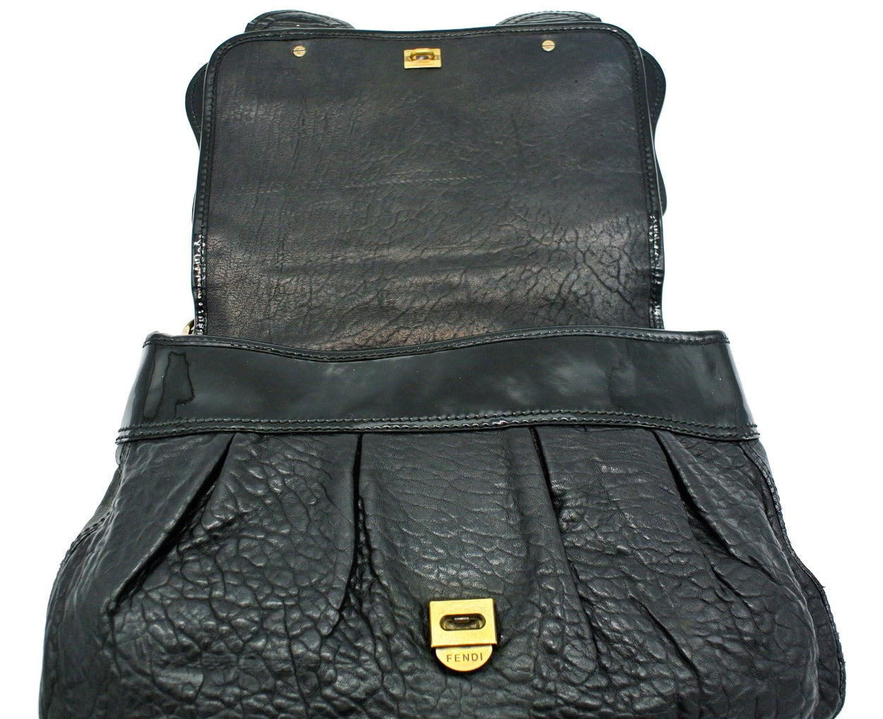 Fendi Black Grained Leather B Bag Bag Fendi