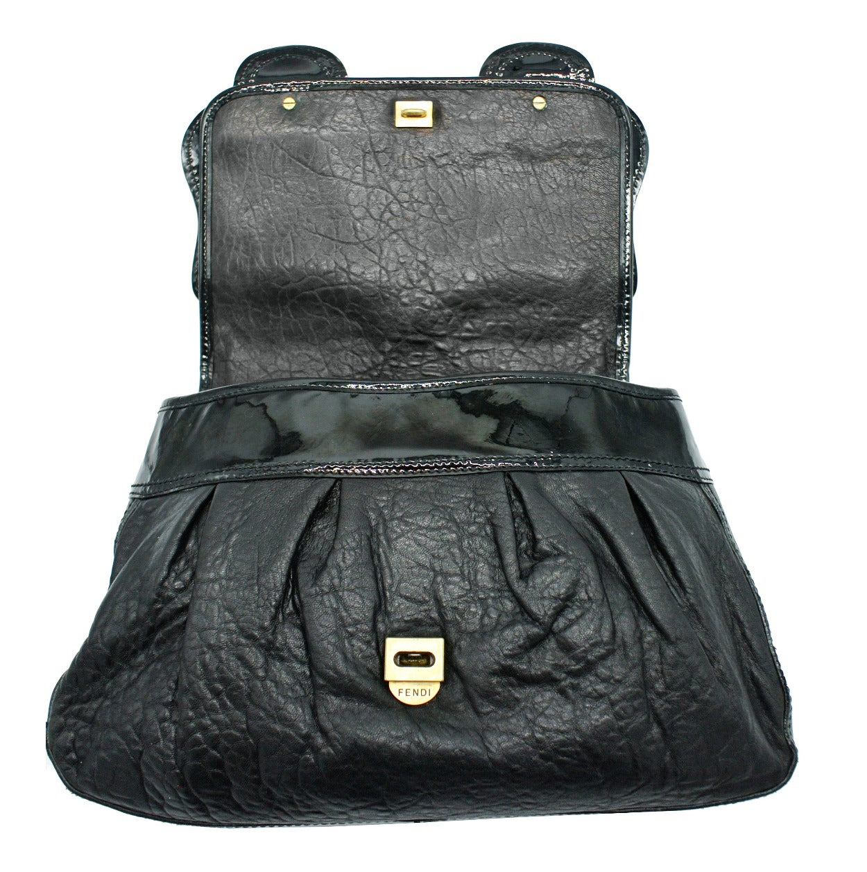 Fendi Black Grained Leather B Bag Bag Fendi