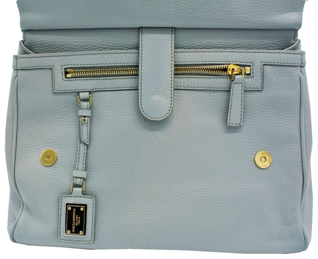 Dolce & Gabbana Miss Sicily Blue Leather Bag Bag Dolce & Gabbana