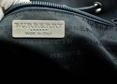 Burberry Vintage Black and Blue House Check Backpack Bag, Backpack Burberry