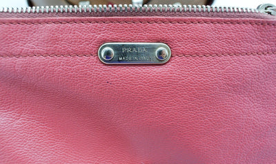 Prada Dark Brown Leather Lattice Handbag Bag Prada