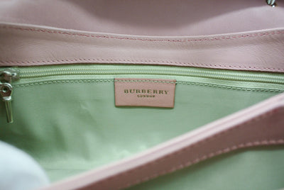 Burberry Vintage Pink Snake Embossed Leather Handbag Bag Burberry