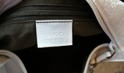 Gucci White GG Canvas and Leather Slimline Shoulder Bag Bag Gucci