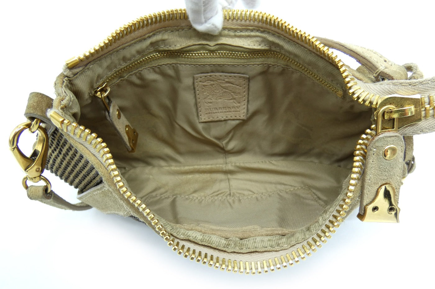 Burberry Prorsum Dark Cream Suede Knight Mini Bag Bag Burberry