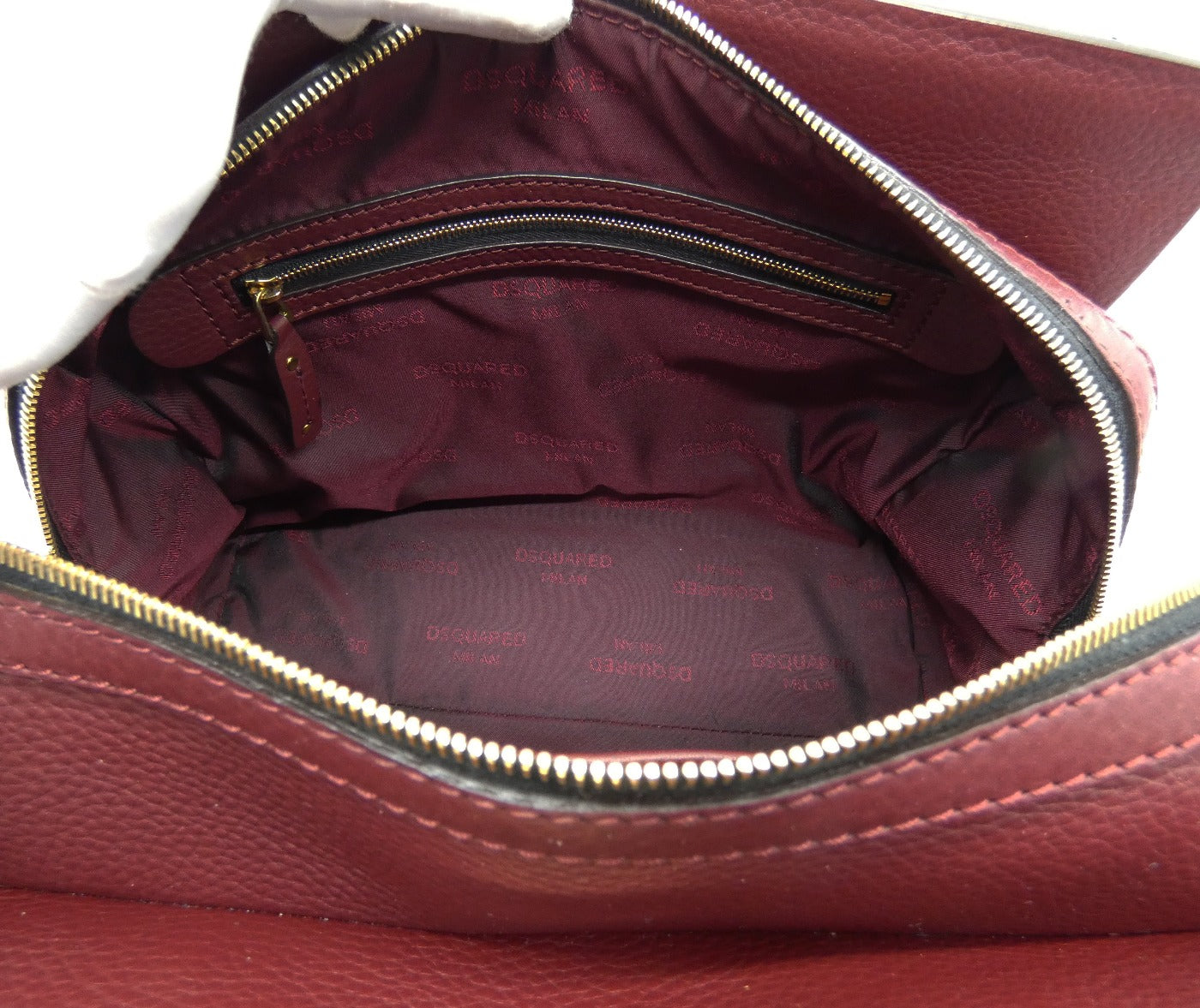 DSquared2 Bordeaux Leather Bauletto Boston Bag Bag DSquared2