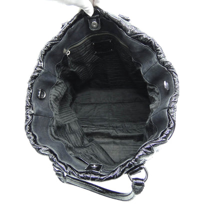 Prada Black Patent Quilted Tote Bag Prada
