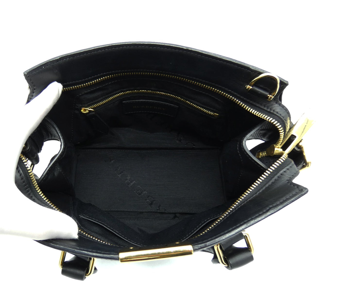 Burberry Black Leather Small Clifton Handbag Bag Burberry