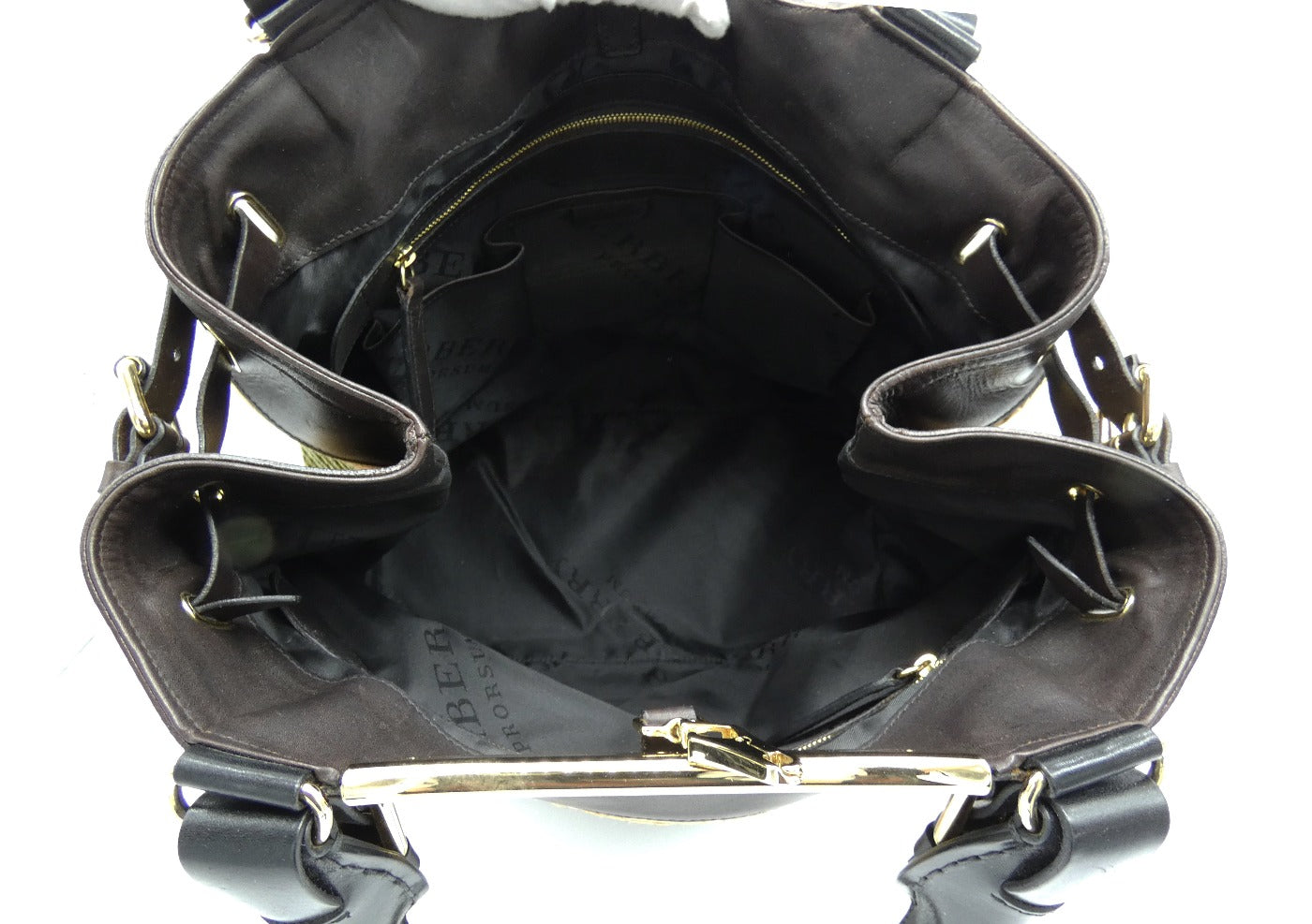 Burberry Prorsum Leather and Raffia Whipstitch Hepburn Large Tote Bag Burberry