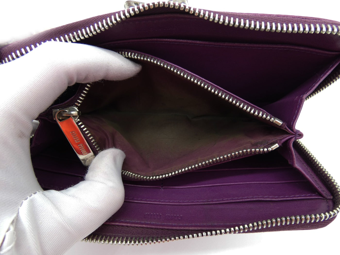Miu Miu Purple Caiman Crocodile Continental Bow Wallet Wallet Miu Miu