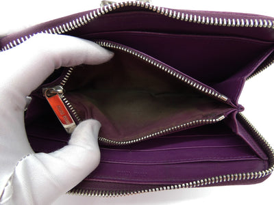 Miu Miu Purple Caiman Crocodile Continental Bow Wallet Wallet Miu Miu