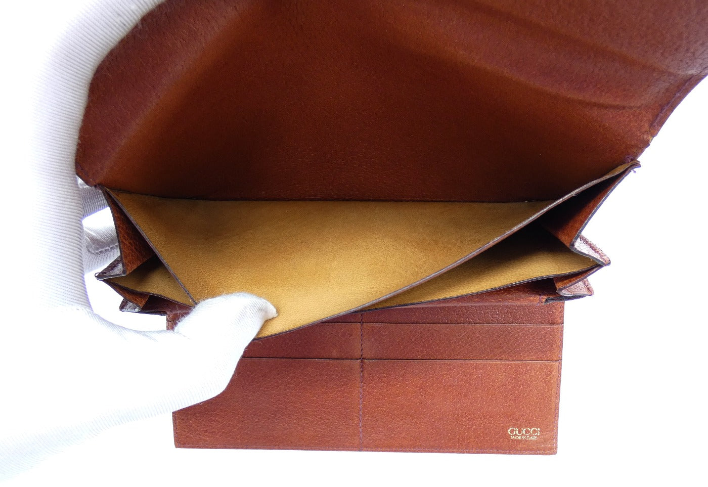 Gucci Vintage Deep Tan Leather Horsebit Clutch Wallet Wallet Gucci
