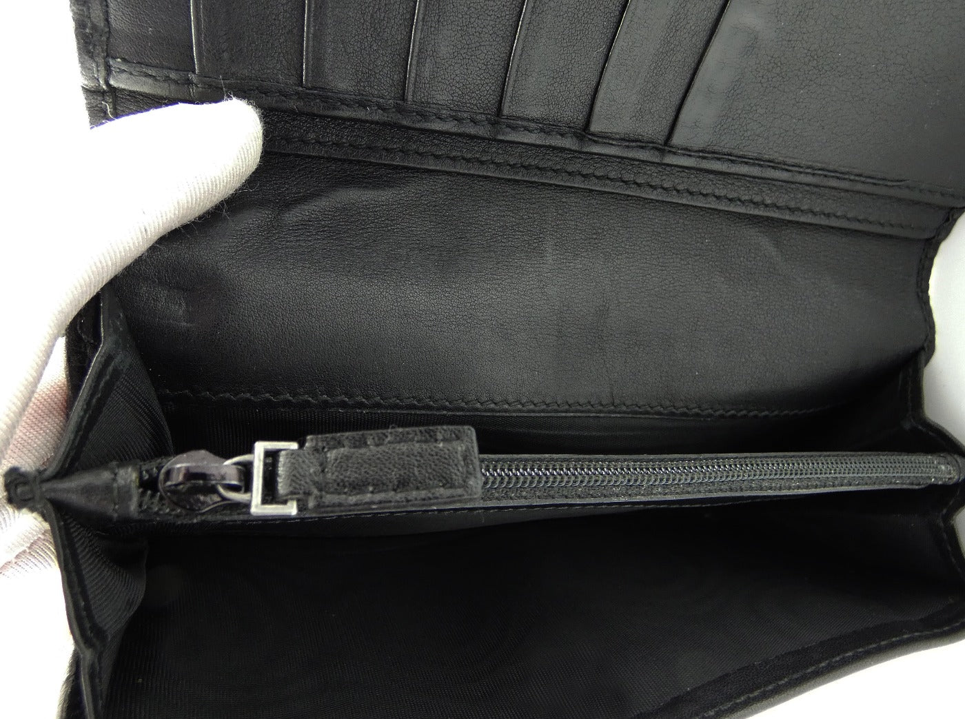 Gucci Black Leather Vintage GG Guccissima Long Wallet Wallet Gucci