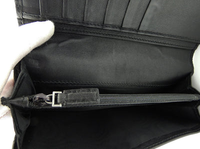 Gucci Black Leather Vintage GG Guccissima Long Wallet Wallet Gucci