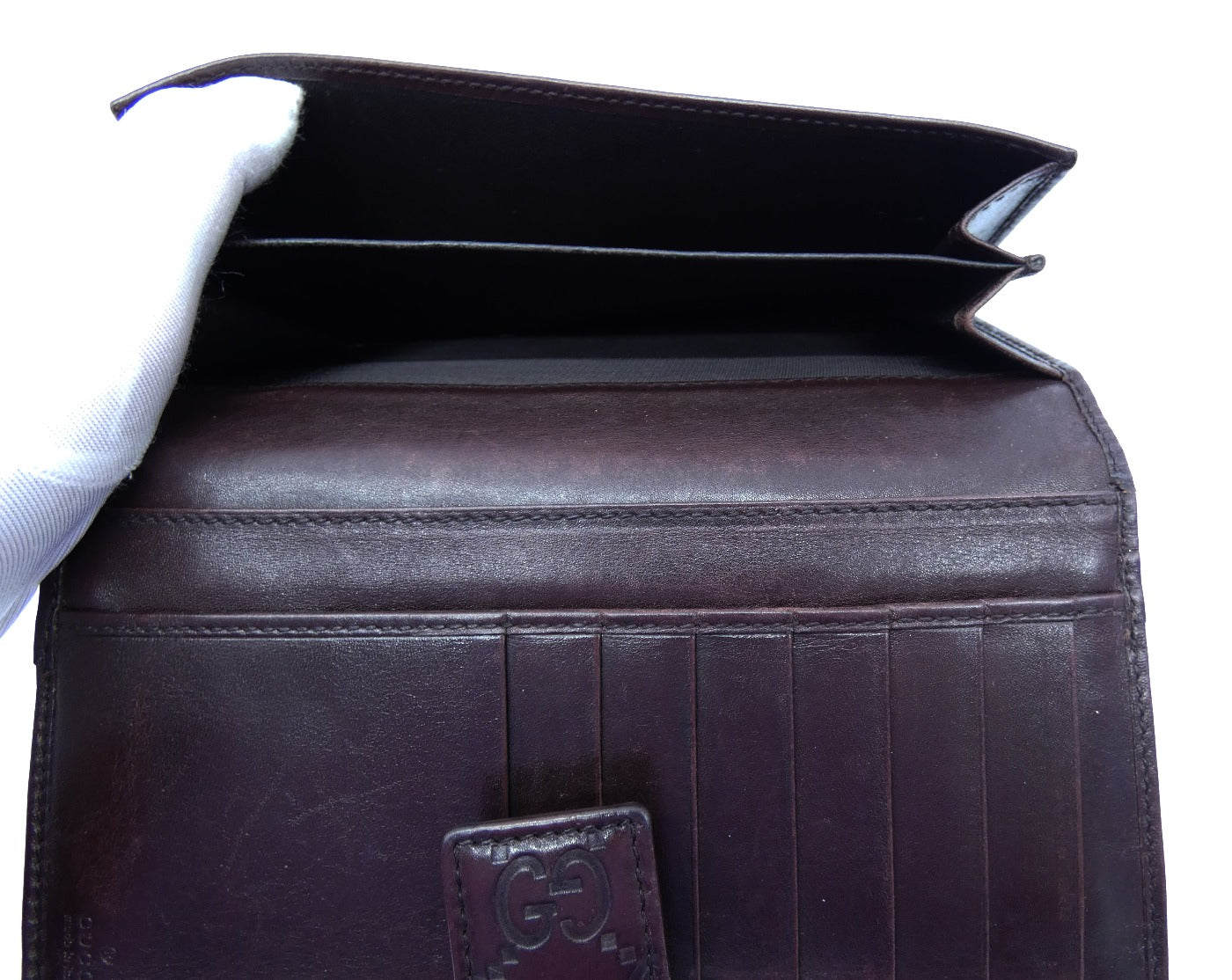 Gucci Guccissimo Bordeaux Vintage Long Wallet Wallet Gucci
