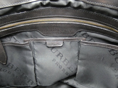 Burberry Prorsum Leather and Raffia Whipstitch Hepburn Large Tote Bag Burberry
