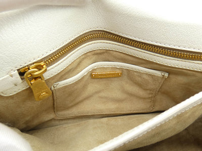 Miu Miu White Leather Madras 2way Bag Bag Miu Miu