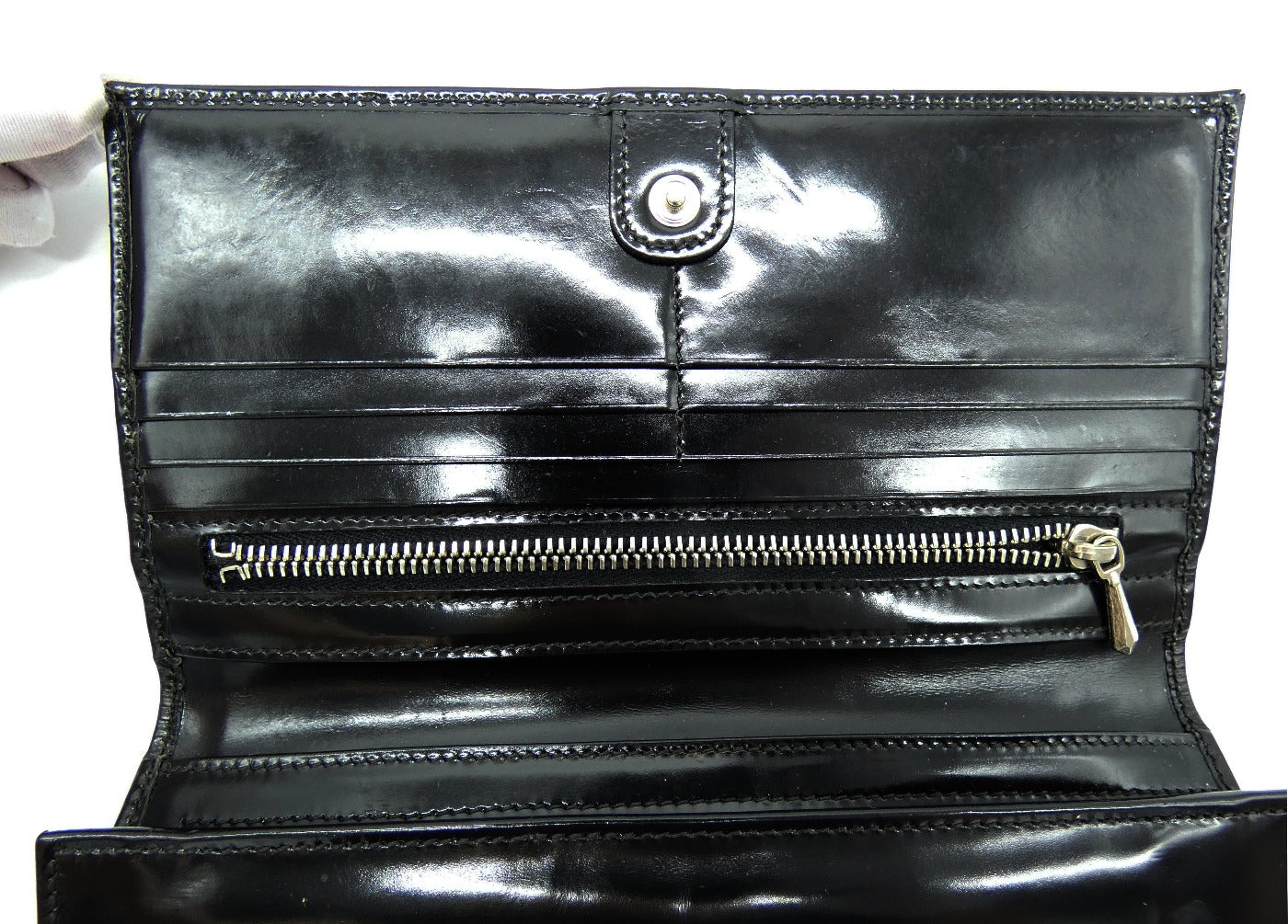 Dolce & Gabbana Black Polished Vintage Organizer Wallet Wallet Dolce & Gabbana