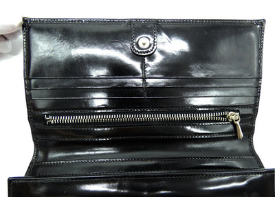 Dolce & Gabbana Black Polished Vintage Organizer Wallet Wallet Dolce & Gabbana