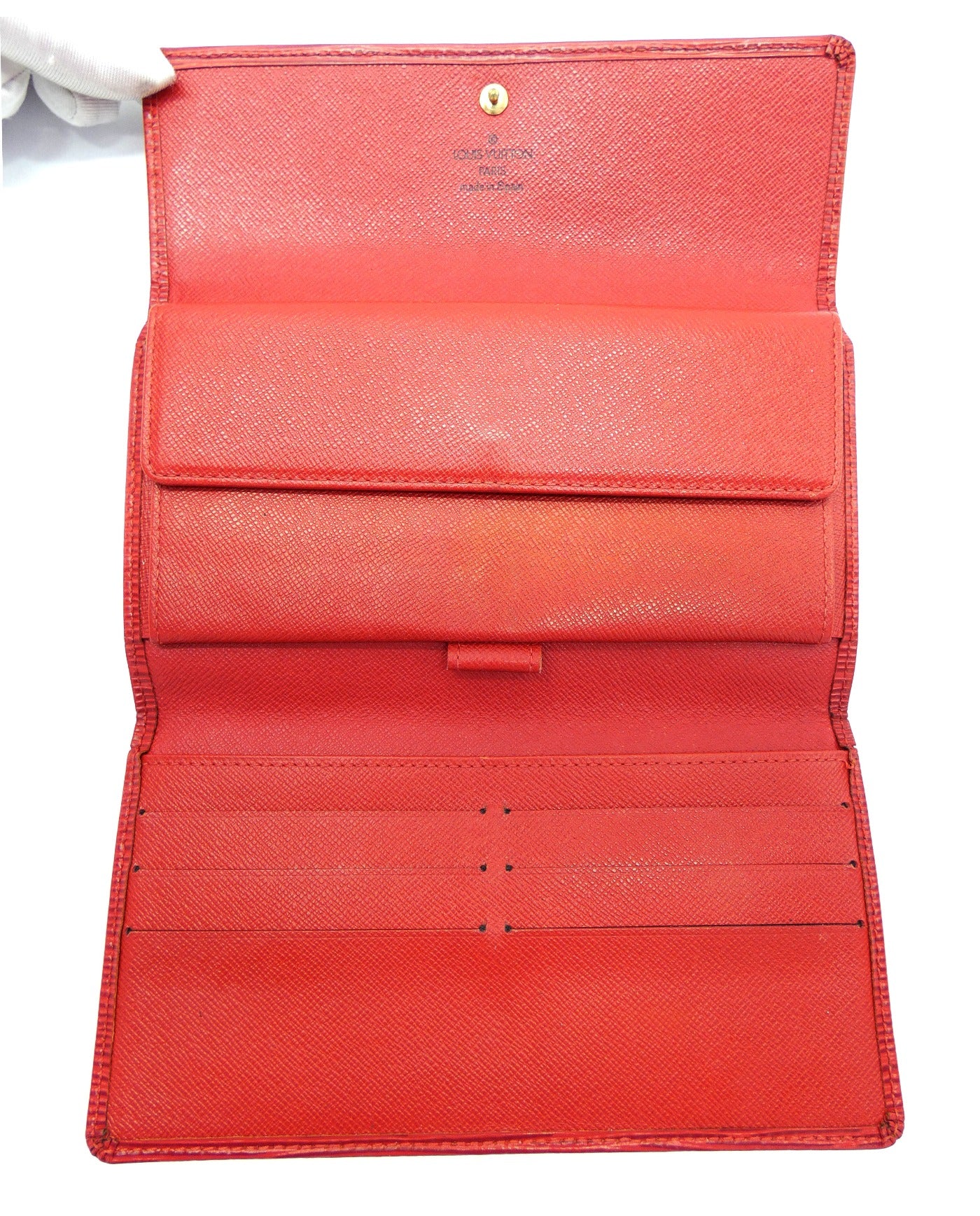 red epi leather louis-vuitton wallet
