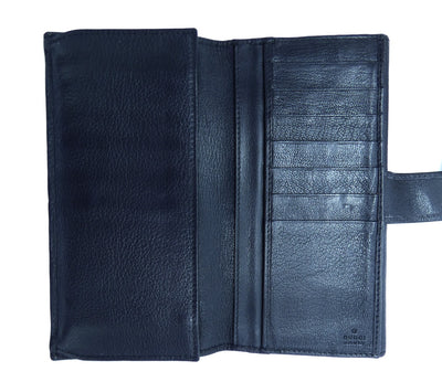 Gucci Black Leather Continental Princy Vintage Wallet Wallet Gucci