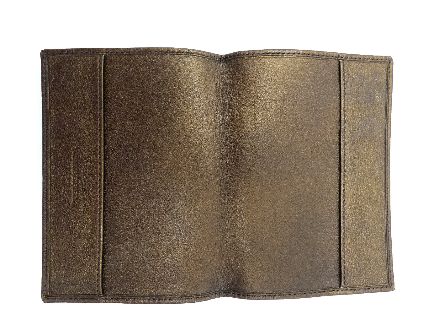 Burberry Copper Metallic Leather Passport Holder Wallet Burberry