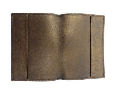 Burberry Copper Metallic Leather Passport Holder Wallet Burberry