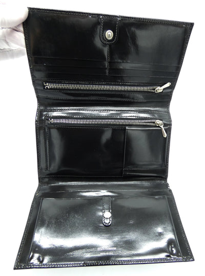 Dolce & Gabbana Black Polished Vintage Organizer Wallet Wallet Dolce & Gabbana