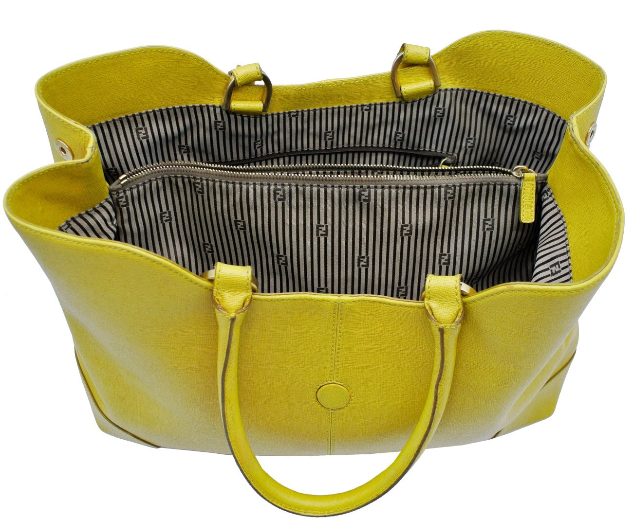 Fendi Yellow Leather Chameleon Large Tote Bag Fendi