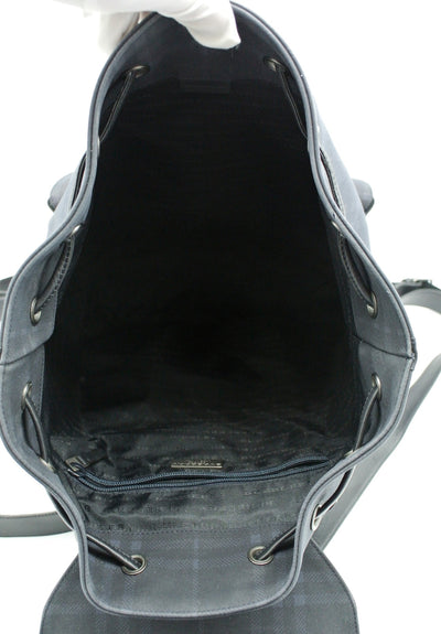 Burberry Vintage Black and Blue House Check Backpack Bag, Backpack Burberry