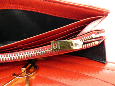 Saint Laurent Rouge Grain De Poudre Large Envelope Wallet Wallet YSL