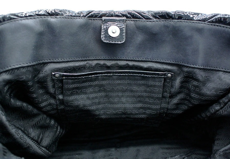 Prada Black Patent Quilted Tote Bag Prada