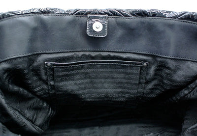 Prada Black Patent Quilted Tote Bag Prada