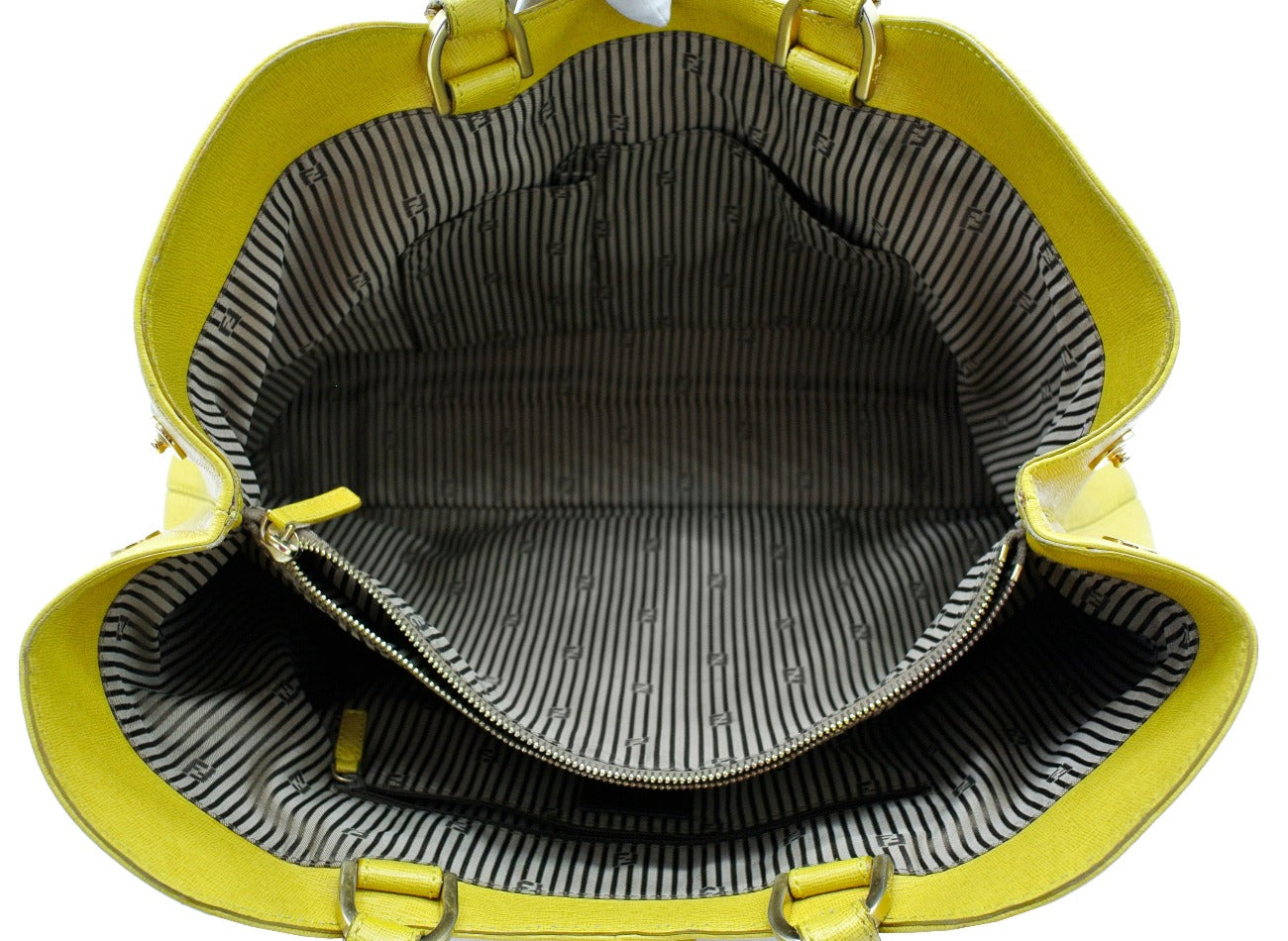 Fendi Yellow Leather Chameleon Large Tote Bag Fendi