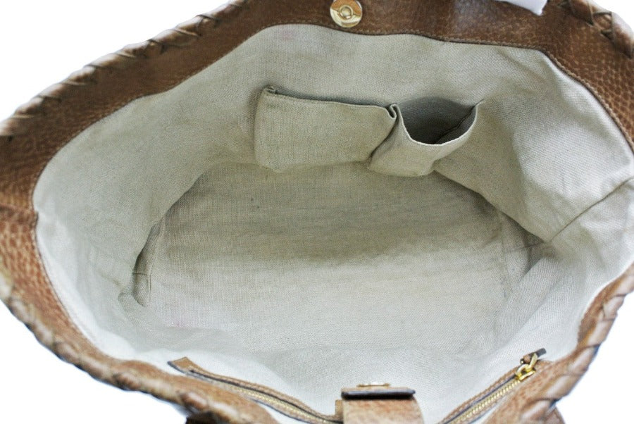 Gucci Large Brown Leather Tassel Tote Bag Gucci