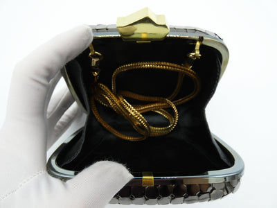 Lanvin Gunmetal Box Clutch Bag Lanvin