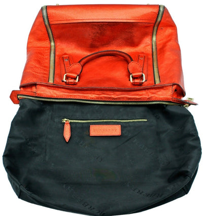 Burberry Somerford Red Metallic Satchel Bag Burberry