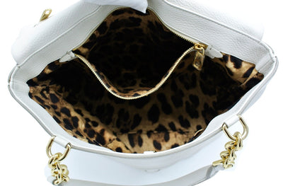 Dolce & Gabbana Convertible Ivory Leather Flap Bag Bag Dolce & Gabbana