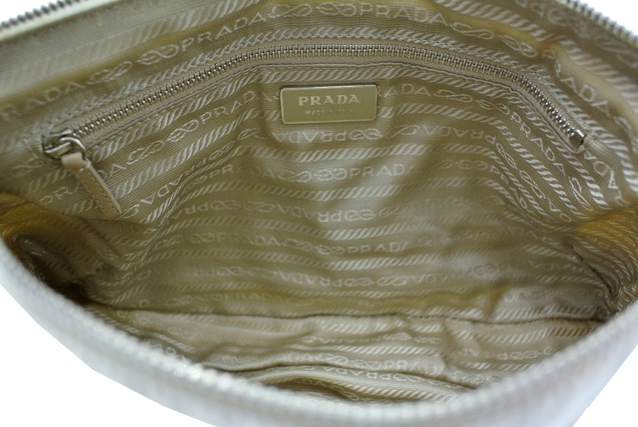 Prada Vintage Sport White Tessuto Nylon Shoulder Bag – Occhi Azzurri
