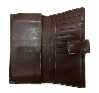 Gucci Bamboo and Brown Leather Vintage Continental Wallet Wallet Gucci
