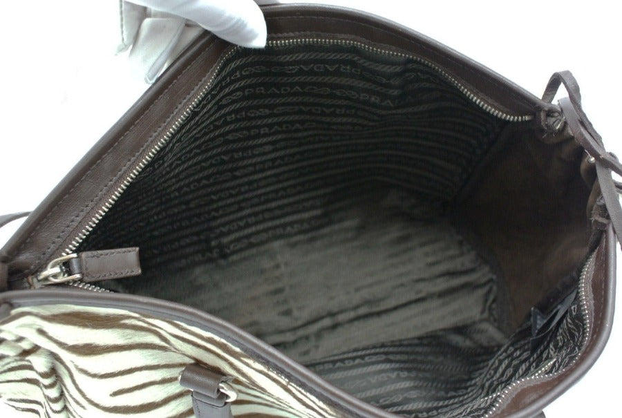 Prada Zebra Pony Medium Handle Bag Occhi Azzurri