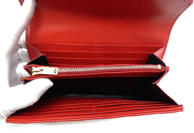Saint Laurent Rouge Grain De Poudre Large Envelope Wallet Wallet YSL