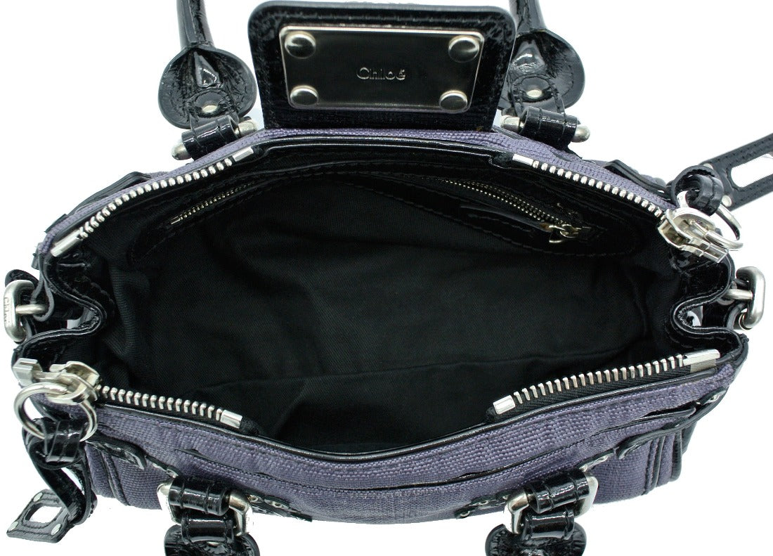 Chloe Lilac and Black Patent Leather Mini Paddington Bag Bag Chloe