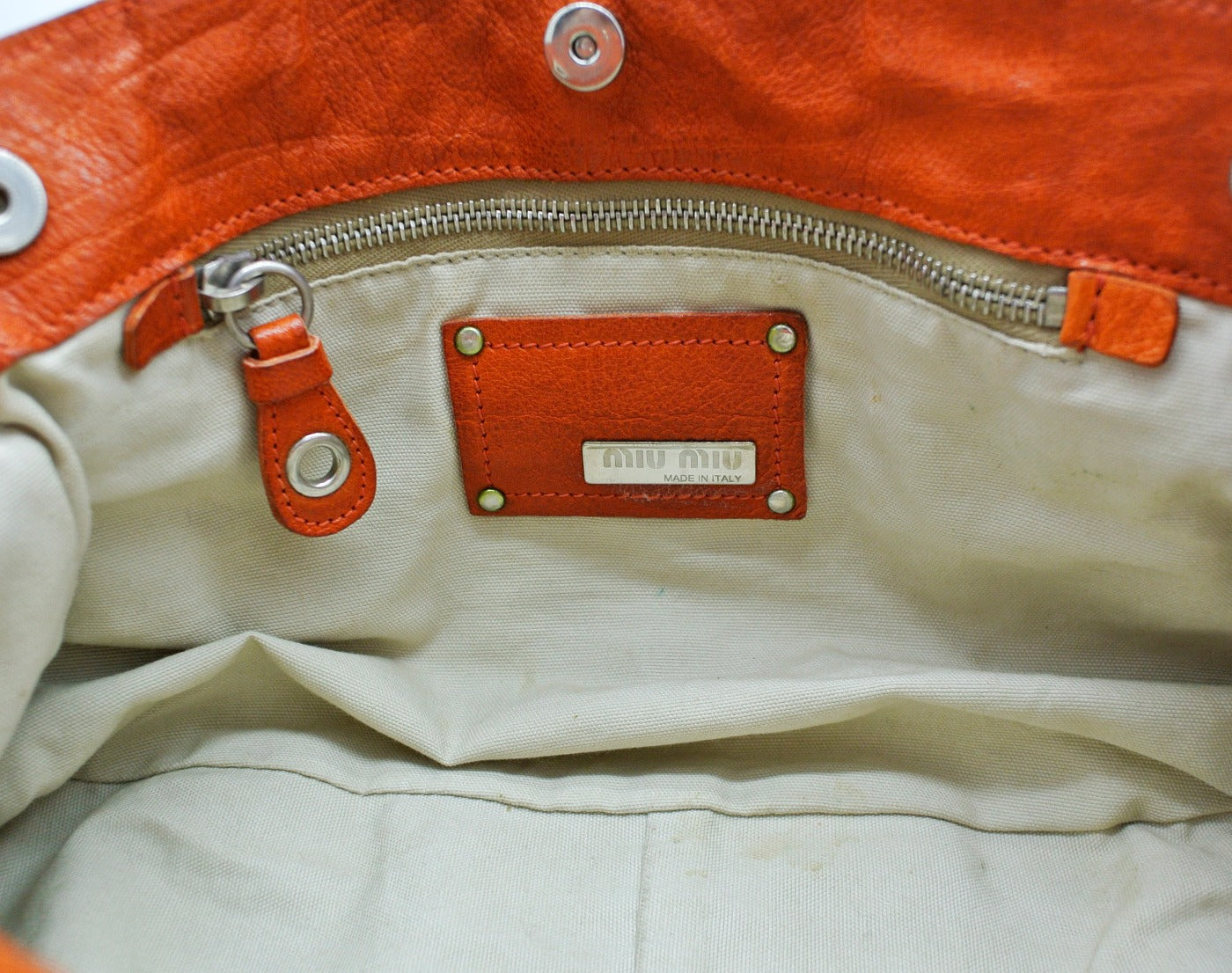 Miu Miu Tangerine Leather Flower Bag Bag Miu Miu